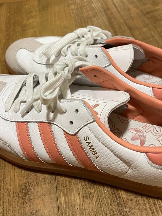 adidas Shoes - adidas Samba Sneakers in White & Peach Coral